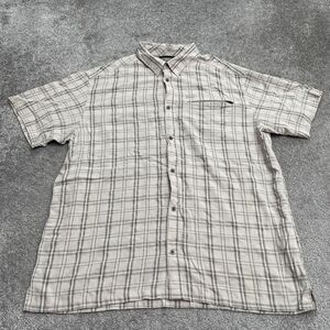 Columbia Omni Shield Shirt Mens XXL Multicolor Plaid Short Sleeve Zip Pocket Top